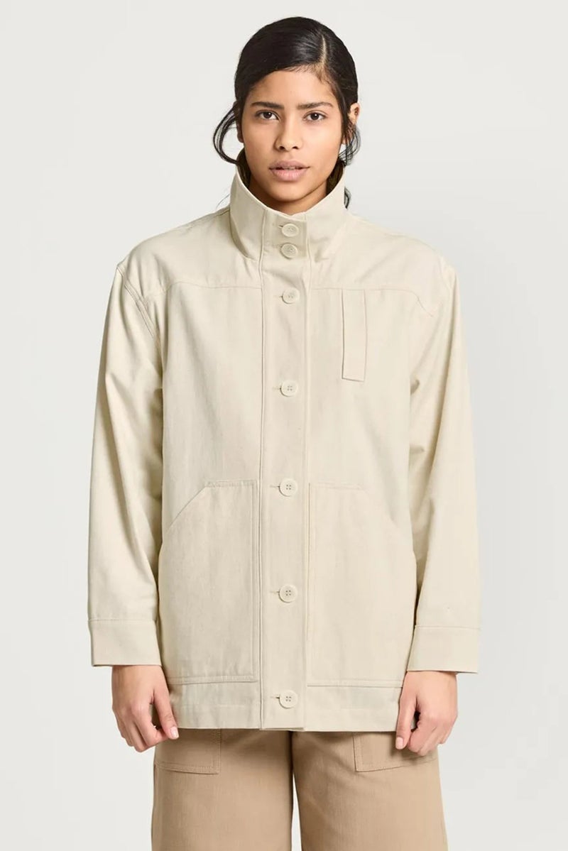 Tchibo Women Textured Parka Jacket, Off White - Image 1